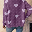 Essnce sueter de cardigan grueso y calido con patron de corazones verdes y blancos para mujer