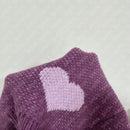 Essnce sueter de cardigan grueso y calido con patron de corazones verdes y blancos para mujer