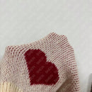 Essnce sueter de cardigan grueso y calido con patron de corazones verdes y blancos para mujer
