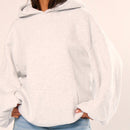 Musera sudadera con capucha de hombros caidos y talla grande para invierno