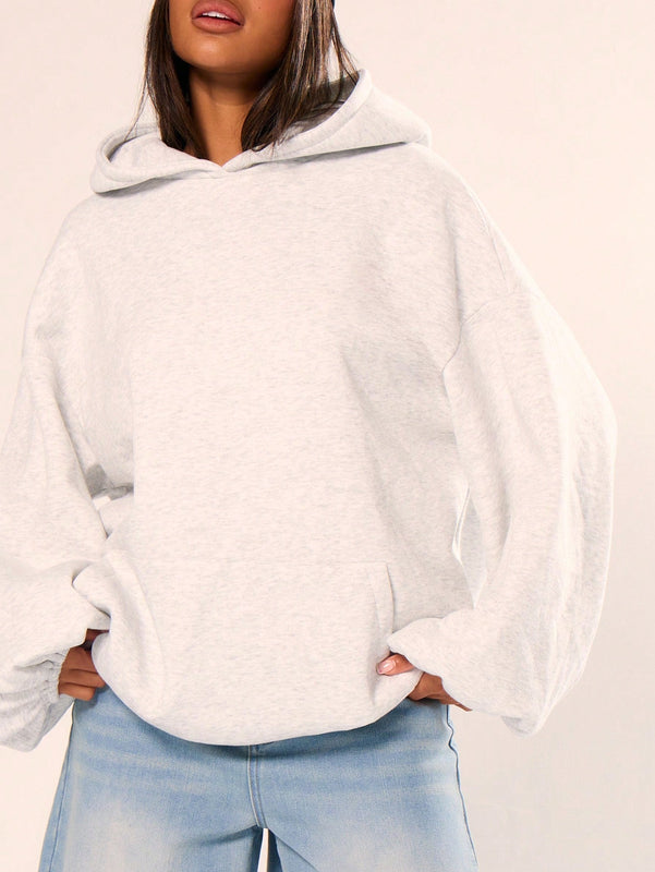 Musera sudadera con capucha de hombros caidos y talla grande para invierno
