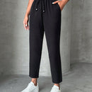 Pantalones petite con cordon, bolsillos en diagonal