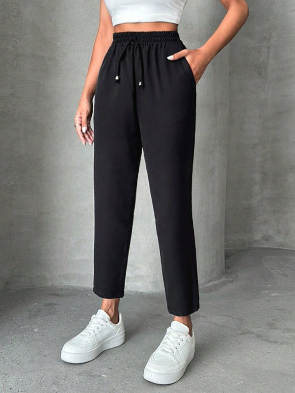 Pantalones petite con cordon, bolsillos en diagonal