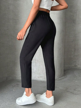 Pantalones petite con cordon, bolsillos en diagonal