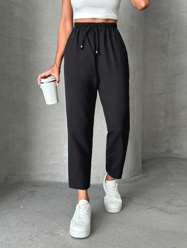 Pantalones petite con cordon, bolsillos en diagonal