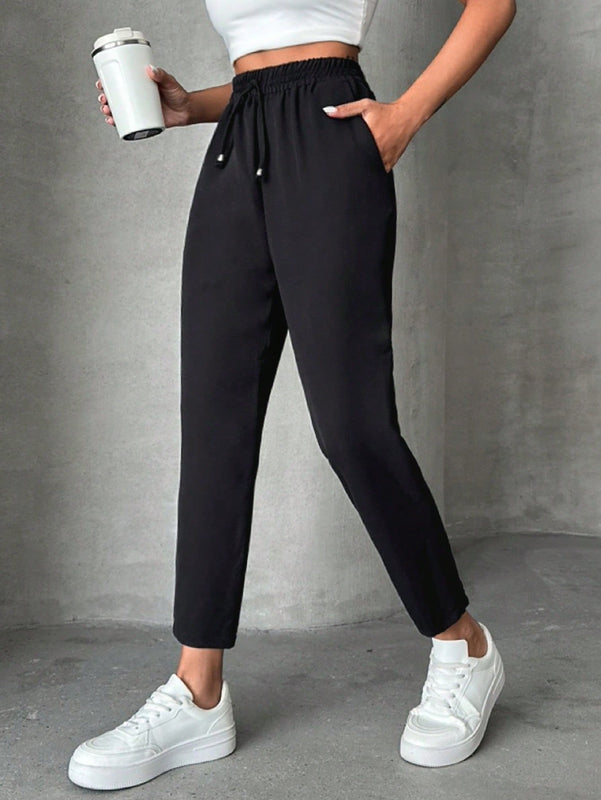 Pantalones petite con cordon, bolsillos en diagonal