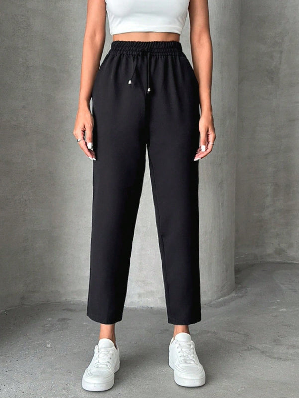 Pantalones petite con cordon, bolsillos en diagonal