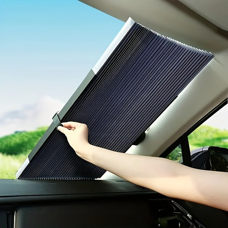 Persiana Automática Retráctil para Auto de Fácil Instalación con Protección UV y Aislamiento Térmico, Cortina Opaca Adhesiva