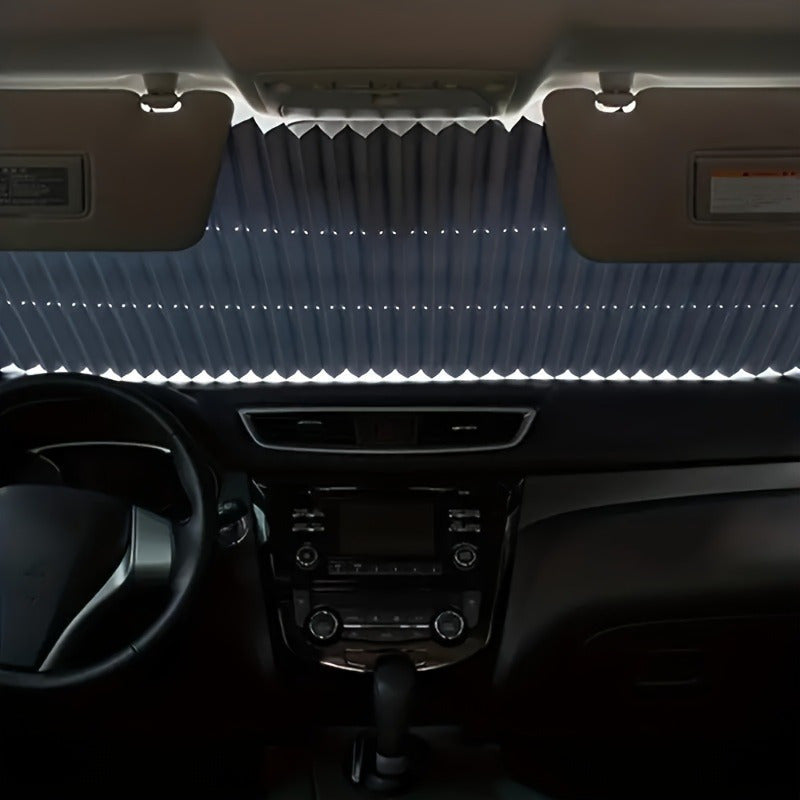 Persiana Automática Retráctil para Auto de Fácil Instalación con Protección UV y Aislamiento Térmico, Cortina Opaca Adhesiva