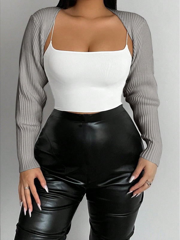 Foxxy cardigan de punto casual de unicolor con escote en v y manga larga para mujer, otono/invierno