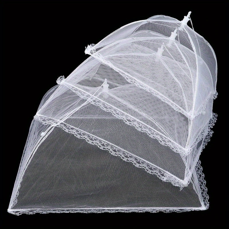 1pc de Mallas de Alimentos para exteriores, Tenda Plegable de Plato de Servicio, Malla de Red de Paraguas para la Protección de Platos para Picnic y Cocina
