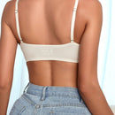 5 piezas/set de sujetadores inalambricos de unicolor sin costuras y de encaje hueco para mujeres