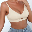 5 piezas/set de sujetadores inalambricos de unicolor sin costuras y de encaje hueco para mujeres