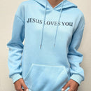 Ezwear sudadera con capucha casual para mujer, impresion de eslogan, otono/invierno