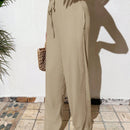 Pantalones largos sencillos de mujer de uso diario con cintura ajustable y unicolor