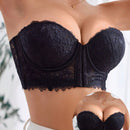 1 pieza sosten encaje sexy, romantico, casual y comodo con gancho al frente, que levanta y sostiene, anti-caidas, de estilo ajustable