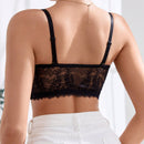 1 pieza sosten encaje sexy, romantico, casual y comodo con gancho al frente, que levanta y sostiene, anti-caidas, de estilo ajustable