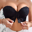 1 pieza sosten encaje sexy, romantico, casual y comodo con gancho al frente, que levanta y sostiene, anti-caidas, de estilo ajustable