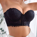 1 pieza sosten encaje sexy, romantico, casual y comodo con gancho al frente, que levanta y sostiene, anti-caidas, de estilo ajustable