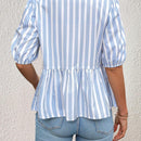 Camisa casual con estampado de rayas y nudo delantero