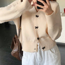 Dazy cardigan informal de mujer con decoracion de lazos, otono