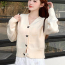 Dazy cardigan informal de mujer con decoracion de lazos, otono