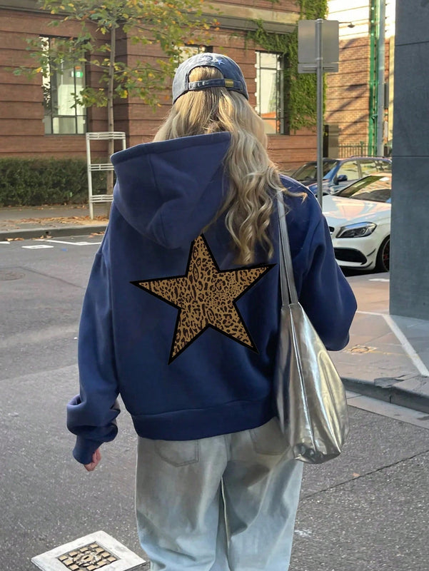 Ezwear sudadera holgada con grafico impreso "cute but psycho" de estilo minimalista casual, apta para otono e invierno