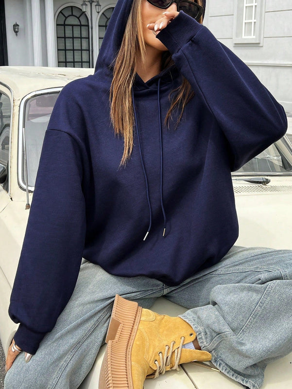 Ezwear sudadera holgada con grafico impreso "cute but psycho" de estilo minimalista casual, apta para otono e invierno