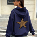 Ezwear sudadera holgada con grafico impreso "cute but psycho" de estilo minimalista casual, apta para otono e invierno