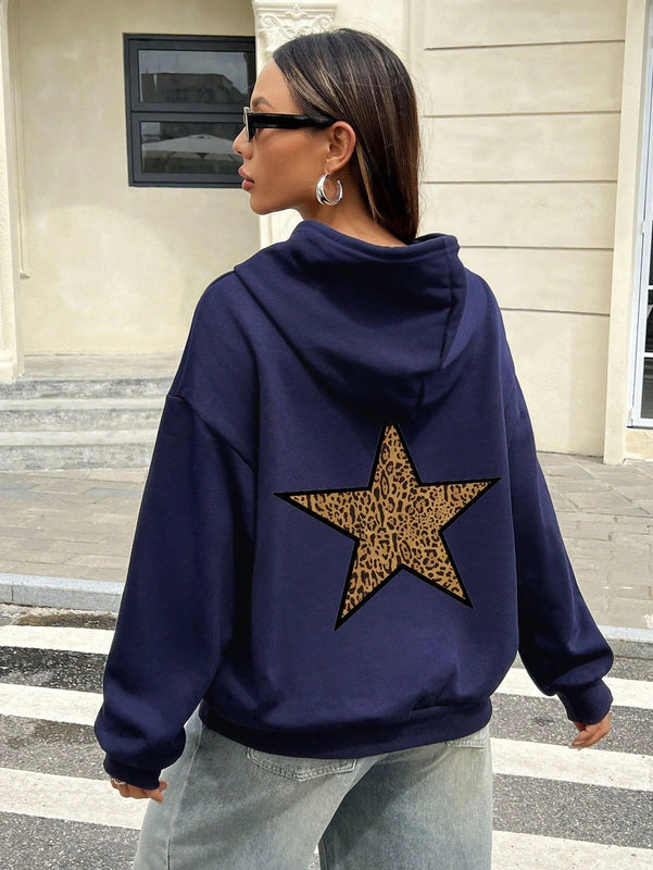 Ezwear sudadera holgada con grafico impreso "cute but psycho" de estilo minimalista casual, apta para otono e invierno