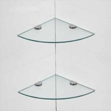 2 pzas Estantes Esquineros Triangulares sin Marco de Vidrio para Colgar en la Pared para Baño, Ducha, Aseo - Estante Flotante Montado en la Pared para Varios Tipos de Habitaciones