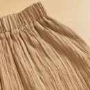 Essnce pantalones casuales de pernera ancha de 7/8 con textura y cintura anudada de unicolor para mujer