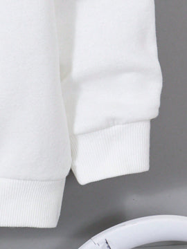 Ezwear sudadera holgada con capucha y estampado grafico cristiano "amar como jesus" con cara sonriente y texto para mujer