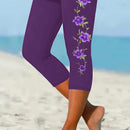 Ezwear pantalones capri casuales con estampado floral para mujer