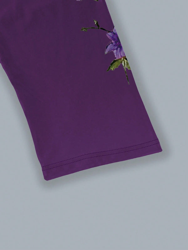 Ezwear pantalones capri casuales con estampado floral para mujer