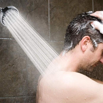 1pc Cabezal de Ducha Montado en el Techo con 5 Ajustes y Articulación Giratoria - Construcción Metálica Duradera, Diseño Circular para Flujo Uniforme del Agua & Experiencia Relajante al Bañarse, Acabado Cromo Elegante, Calidad Alta