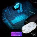 1 pieza/4 piezas, luz de piso de coche LED recargable por USB, universal, sensible al tacto, voltaje de funcionamiento ≤36V, compatible con la serie de automóviles americanos, para vehículos, camiones, furgonetas.
