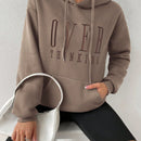 Moosta sudadera con capucha y cordon mujer, estampado "overrensando", otono