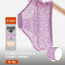 Luvlette juego de 3 piezas de bragas de lenceria sexy de cintura media, comodas y elasticas, con encaje, para mujer