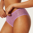 Luvlette juego de 3 piezas de bragas de lenceria sexy de cintura media, comodas y elasticas, con encaje, para mujer