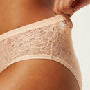 Luvlette juego de 3 piezas de bragas de lenceria sexy de cintura media, comodas y elasticas, con encaje, para mujer