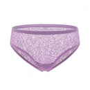 Luvlette juego de 3 piezas de bragas de lenceria sexy de cintura media, comodas y elasticas, con encaje, para mujer
