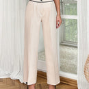 Pantalones de mujer con detalles de costura solidos y doble abotonado