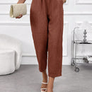 Emery rose pantalones casuales de unicolor con bolsillos y decoracion de botones, de estilo simple, para uso diario