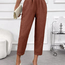 Emery rose pantalones casuales de unicolor con bolsillos y decoracion de botones, de estilo simple, para uso diario