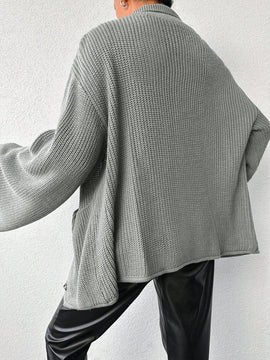 Cardigan de manga larga con botones y cuello para mujer, de estilo minimalista
