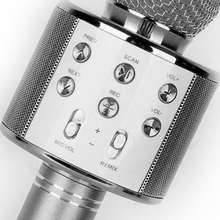 Micrófono Karaoke Bluetooth Parlantes Integrados para IOS y Android RF 858