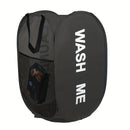 Cesta de Ropa Plegable con Asas - Cesta de Ropa de Malla de Tela Colapsible, Durable y Multifuncional Ahorradora de Espacio para Baño, Dormitorio y Más, Diseño de Impresión de Letra Estiloso
