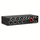 Interfaz de Grabación de 4 Canales 192kHz/24-bit con Micrófono de Grado Profesional - Ideal para Producción Musical y Grabación, Alimentado por USB, Compatible con PC, Rojo/Negro