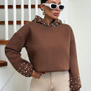 Cottnline sudadera con capucha de 100% algodon con detalles de perlas